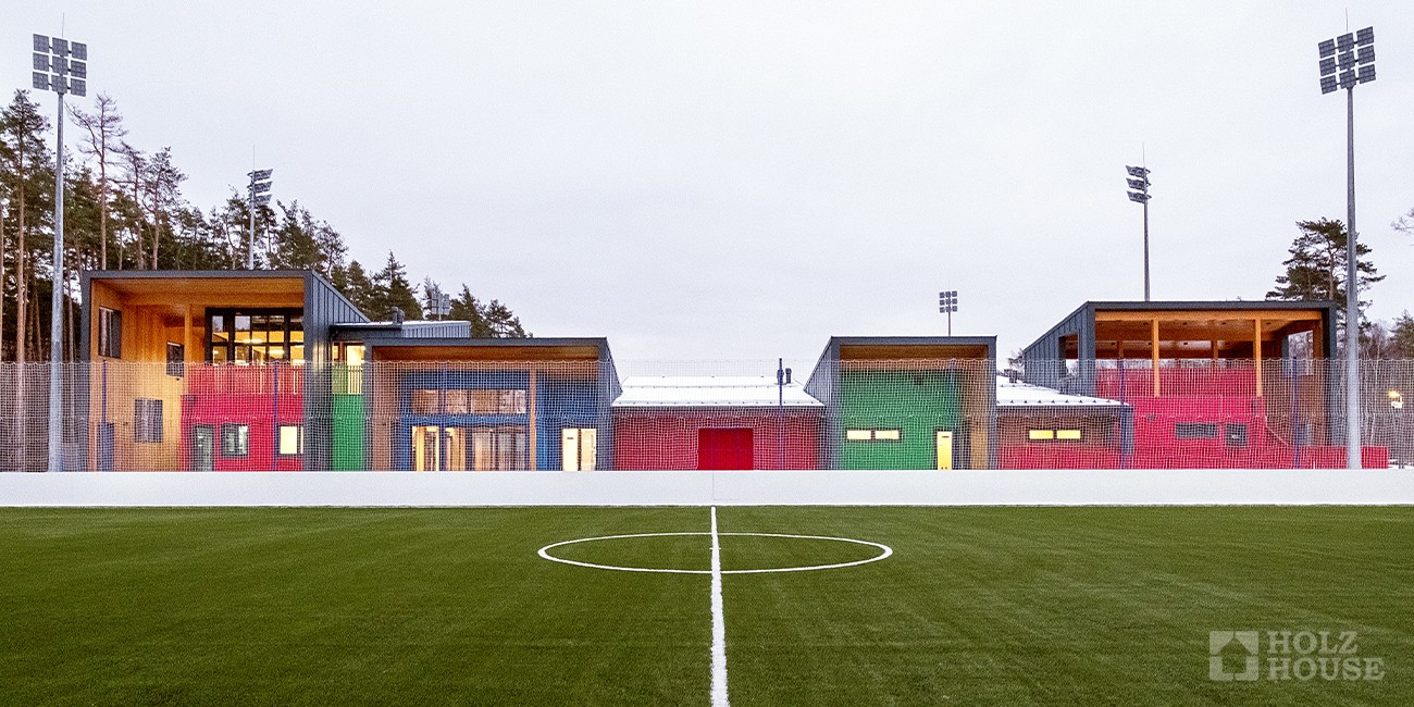 Построенные объекты Спортивный комплекс из клееного бруса в парке Малевича Барвиха Holz House 4